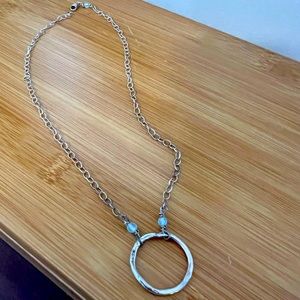 Sterling Silver Necklace with Circle Pendant